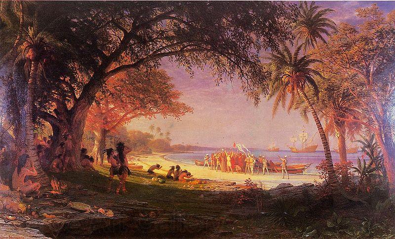 Albert Bierstadt The Landing of Columbus France oil painting art